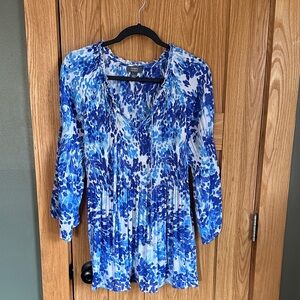 Ninety Blue and White Floral Blouse